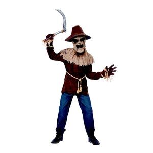 Scary Scarecrow Kids Costume - Brown and Tan size 6-8